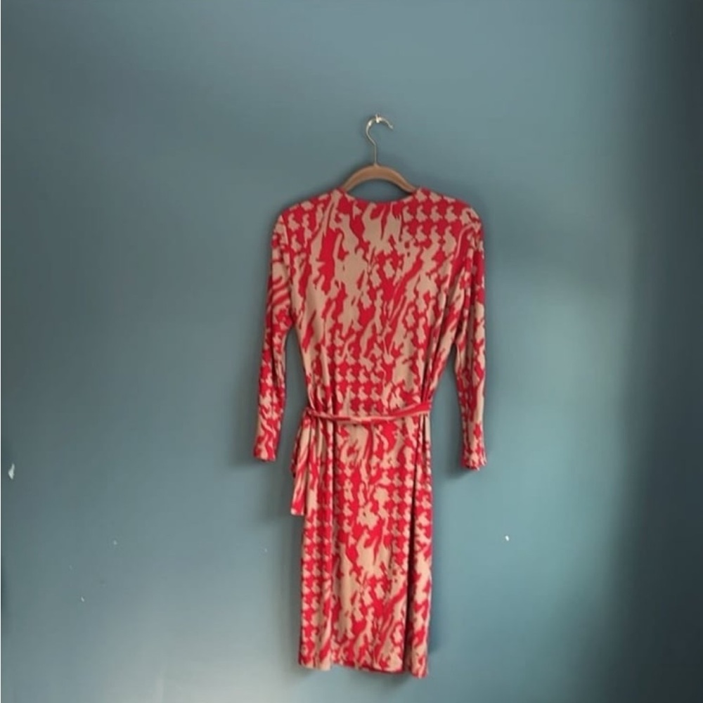Nine West red and tan cross top long sleeve dress women’s size 6 - Picture 2 of 3